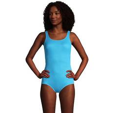 Lands' End Swimsuits Lands' End Womens Chlorine Resistant Tugless Tank Soft Cup One Piece Swimsuit Turquoise Regular