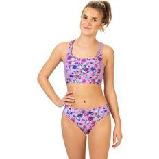 Purple Swimwear Dolfin Women's Uglies Asymmetrical Workout Two Piece Swimsuit, Medium, Pinwheel