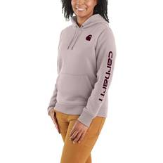 Carhartt XXS Suéteres Carhartt Clarksburg Logo Sudadera Para Mujeres - Gris Claro/Marrón Oscuro