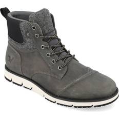 Gray - Men Ankle Boots Territory Mens Raider Tru Comfort Foam Lace-up Cap Toe Ankle Boot