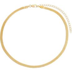 Chokers - Men Necklaces Adina Eden Herringbone Choker - Gold