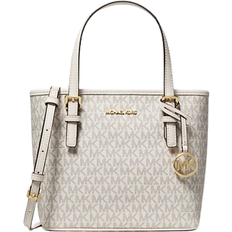 Michael Kors Jet Set Travel Extra-Small Logo Top-Zip Tote Bag - Light Cream Multi