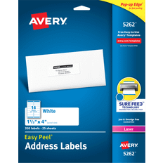 Labels Avery Easy Peel Address Labels Sure Feed Technology Permanent Adhesive 1-1/3" x 4" 350pcs