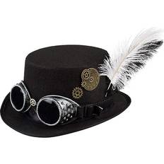 Specspunk Hat with Glasses and Gears for Women Black