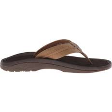 Faux Leather - Men Flip-Flops OluKai Hokua - Tan