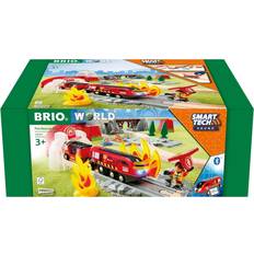 Legno Set di Binari per Treni BRIO Smart Tech Sound Fire Rescue Set 36004