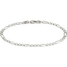 Bloomingdale's Figaro Chain Bracelet - White Gold