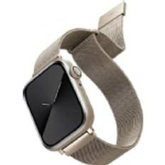 Bracelets de montre connectée Uniq Bracelet Milanais en Acier Apple Watch 44/45/46/49 mm Starlight Beige