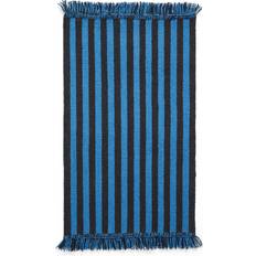 Bleu Tapis Hay Stripes Wool Runner 95 x 52 cm - Blue Bleu