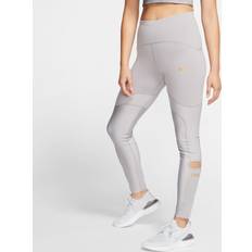 Dame - Gull Bukser & Shorts NIKE Speed 7/8 Glam Tight Grey/Gold, Female, Klær, Tights, Trening, Grå