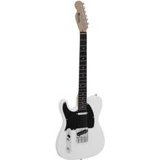 Schwarz E-Gitarren Dimavery TL-601 E-Guitar LH, white black pick guard