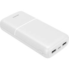 Deltaco Powerbanks Batterier & Laddbart Deltaco 2xUSB USB-C Powerbank, 20 000 mAh, 20W, vit