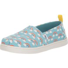 Toms Girls Alpargata Loafer Flat, Blue Glow-in-Dark Rainbows, Big Kid