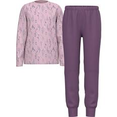 158/164 Pyjamasar Barnkläder Name It Girl's Printed Night Set - Dawn Pink