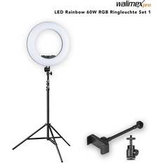 Mantona Walimex pro led rainbow 60w rgbw ringleuchte inklusive stativ