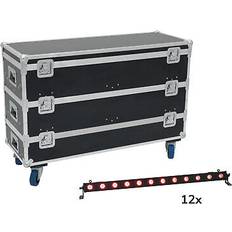 Eurolite set 12x led bar-12 qcl rgb uv leiste case mit rollen