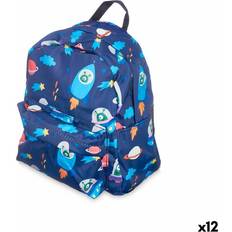 Pincello Multicolour Spaceship School Bag - 28 x 12 x 22 cm