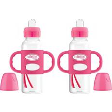 Machine Washable Baby Bottle Dr. Brown's Milestones Transitional Sippy Bottle with Silicone Handles Pink 2pk