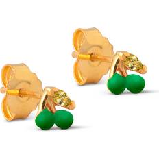 Enamel cherry ENAMEL Copenhagen Cherry Studs Grass Green