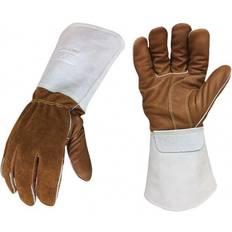 Brown Disposable Gloves Welding Gloves MIG Cowhide 14-1/2 PR