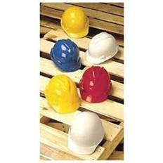 Safety Helmets MSA 10034031 V-Gard Hard Hat, FrtBrim, Slotted, 6Rtcht, Red