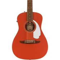 White Acoustic Guitars Fender Malibu Player Parlour Electro-Acoustic, Fiesta Red