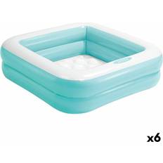 Firkantet pool Intex Oppustelig Pool til Børn Firkantet 57 L 86 x 25 x 86 cm 6 enheder