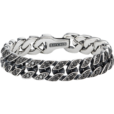 David Yurman Silver Plated Bracelets David Yurman Curb Chain Bracelet - Silver/Diamonds