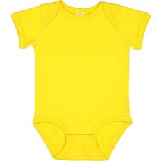 Girls - Yellow Bodysuits Rabbit Skins Baby Soft Fine Jersey Short Sleeve Bodysuit - Yellow