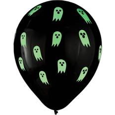 Balloons Amscan Ghost Halloween Balloon, Black/Green, 15/Pack, 2 Packs/Carton 111480 Black