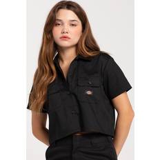 Dickies Cropped Short Sleeve Work Shirt - Black