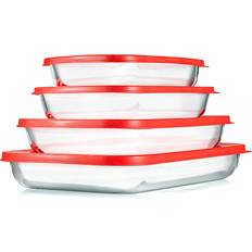 Glass bakeware with lids NutriChef 4 Borosilicate Baking Tin