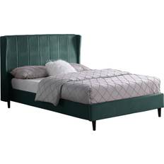 Amelia Dark Bed Panel Stitched Winged Headboard 4ft6