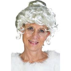 Weiß Langhaarperücken Deluxe Mrs. Claus Wig White