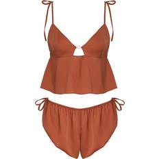 Femme Vêtements de nuit Bluebella Ensemble Short et Caraco Argile Cuite - Marron