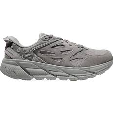 Hoka Men Sneakers Hoka Women's Clifton Suede Walking Shoes Limestone/Limestone