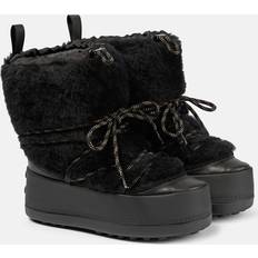 Max Mara Teddy shearling ankle boots black