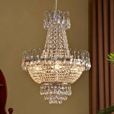 Lysekrone Lindby Casparia Lysekrone Clear Chrome Pendel