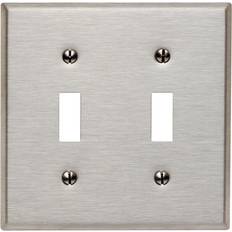 Leviton Stainless Steel 2-Gang Toggle Switch Cover Wall Plate Switchplate 84009