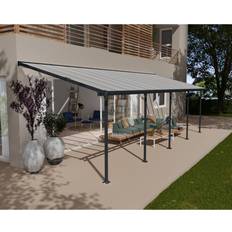 Auvents de Terrasse Palram Gris Canopia Pergola Feria Gris