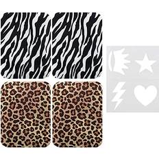 Yarn & Needlework Supplies Singer Iron-on Printed Twill Patches 3.75 X5 4/Pkg-Leopard & Zebra