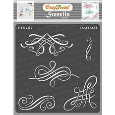 Pencils Craftreat swirls calligraphy stencils for painting on wood canvas paper fabri