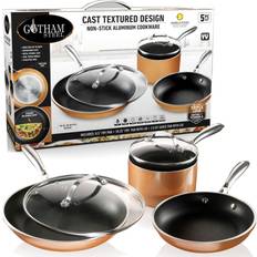 Gotham Steel 2913 Aluminum Copper Cookware Set with lid