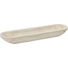 Trä Skålar Creative Co-Op paulownia wood white tray Bowl