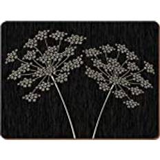 Tops Silhouette Of 4 Large Premium Place Mat Black, Brown, White