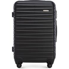 Wittchen Bagagli Wittchen Line Stabile Valigia Media Trolley Rigido in ABS 4 Ruote Serratura Combinazione Manico Telescopico Taglia M Nero