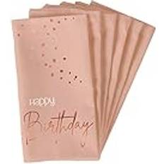 Roségoud Papieren servetten Folat Servetten Happy Birthday Elegant Lush Blush 10stk