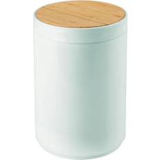 Swing lid trash can mDesign Plastic Round Trash Can Small with Swing-Close Lid Mint green/natural