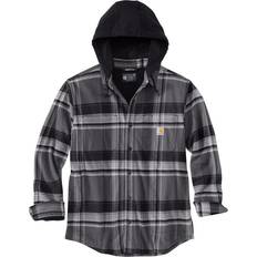 Carhartt Hombre Chaquetas Carhartt Men's Flannel Fleece Lined Hooded Shirt - Black