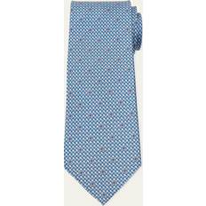 Bleu Cravates Ferragamo Men's Maglia Silk Tie BLUETTE